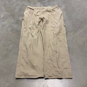 Wrangler Carpenter Pants Khaki Tan Relaxed Fit Workwear Utility Mens Size 36x30